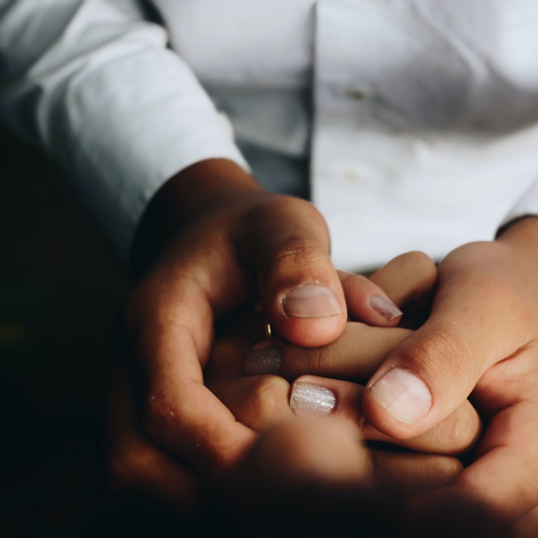 person holding hands